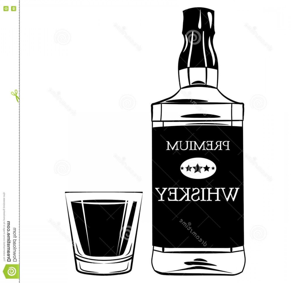 Нарисованная бутылка виски