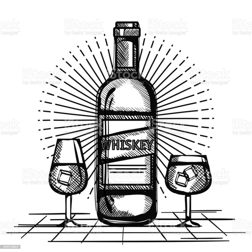 Бутылка виски рисунок