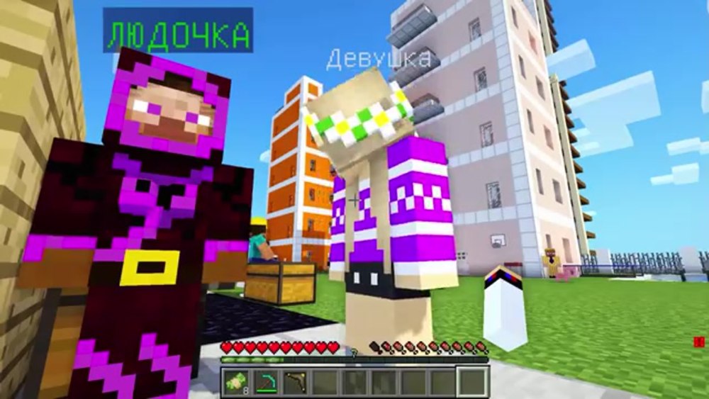 Девушка в бункере в МАЙНКРАФТЕ
