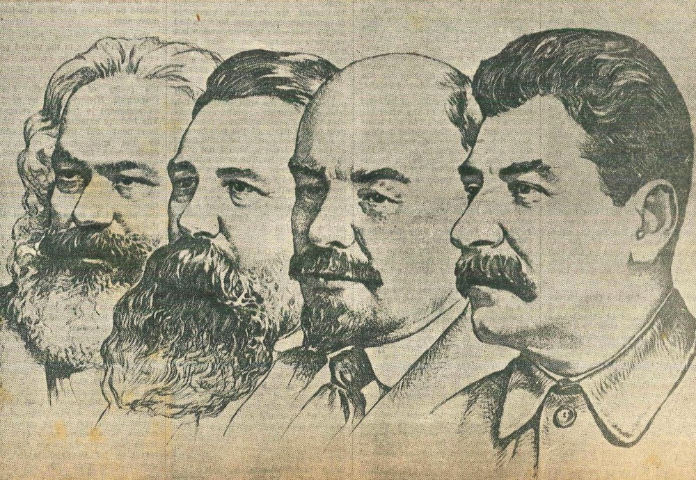 Маркс Энгельс Ленин Сталин плакат