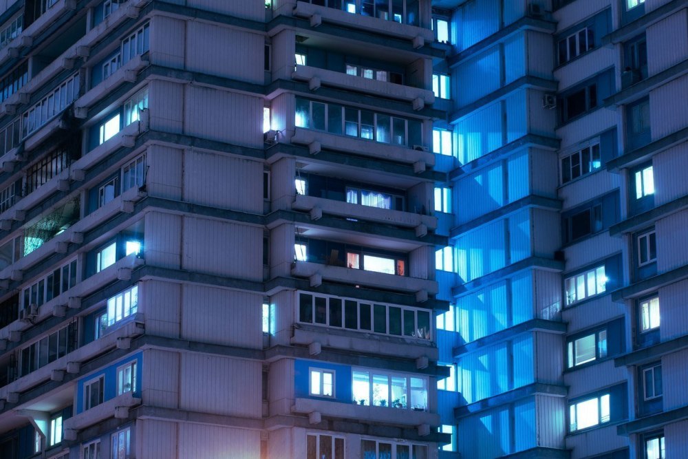 Многоэтажки ночью