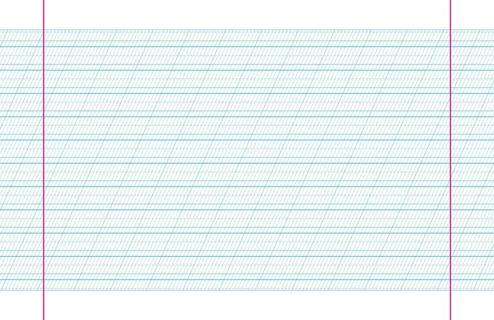 Узкая косая линейка для письма