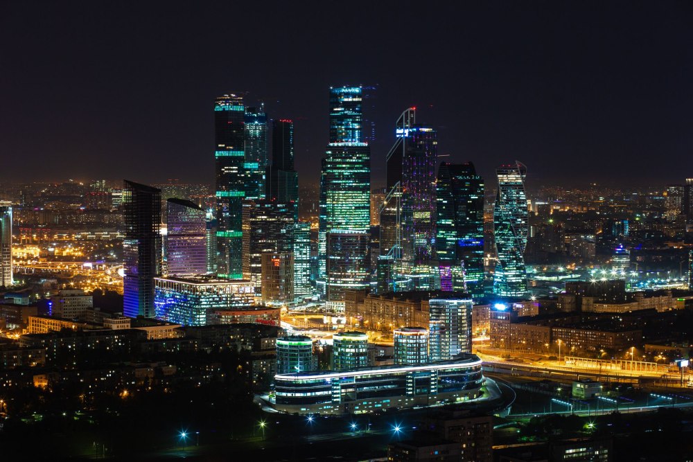 Москва Сити ночью 2016