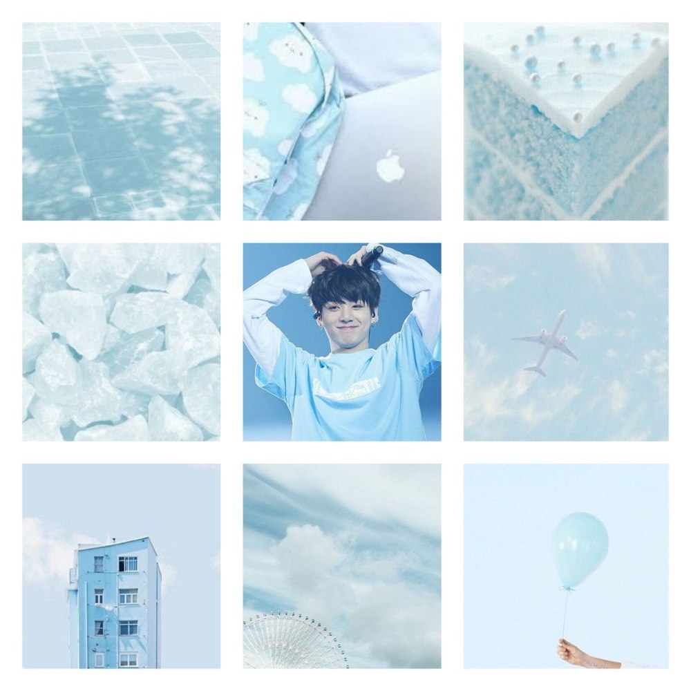 Aesthetic коллаж голубой