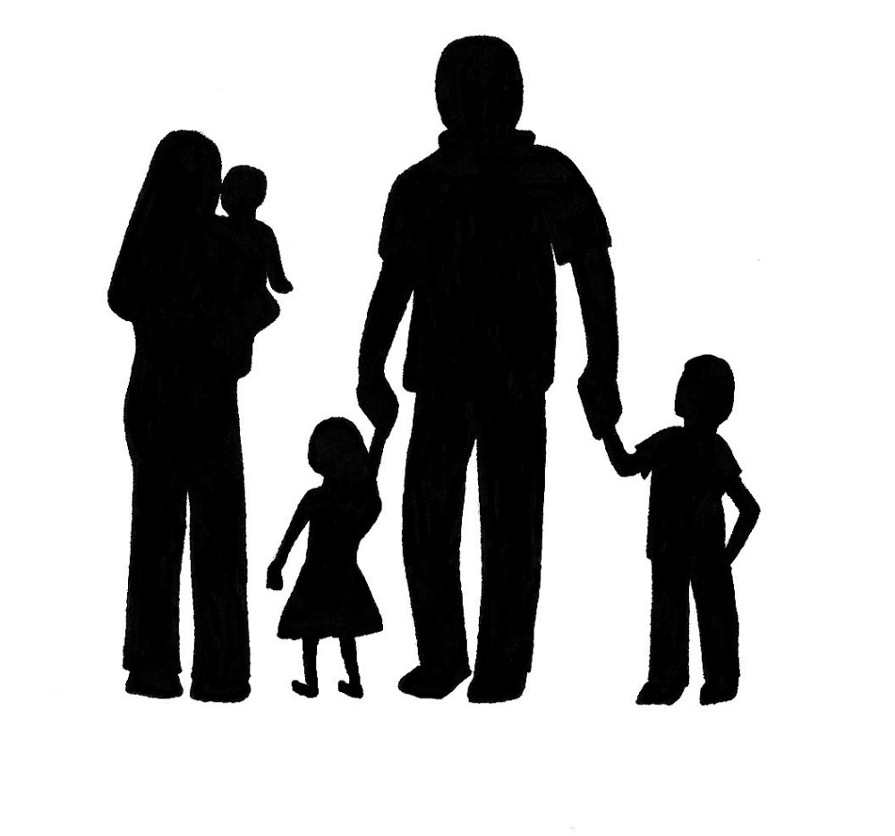 Силуэт родителей с ребенком