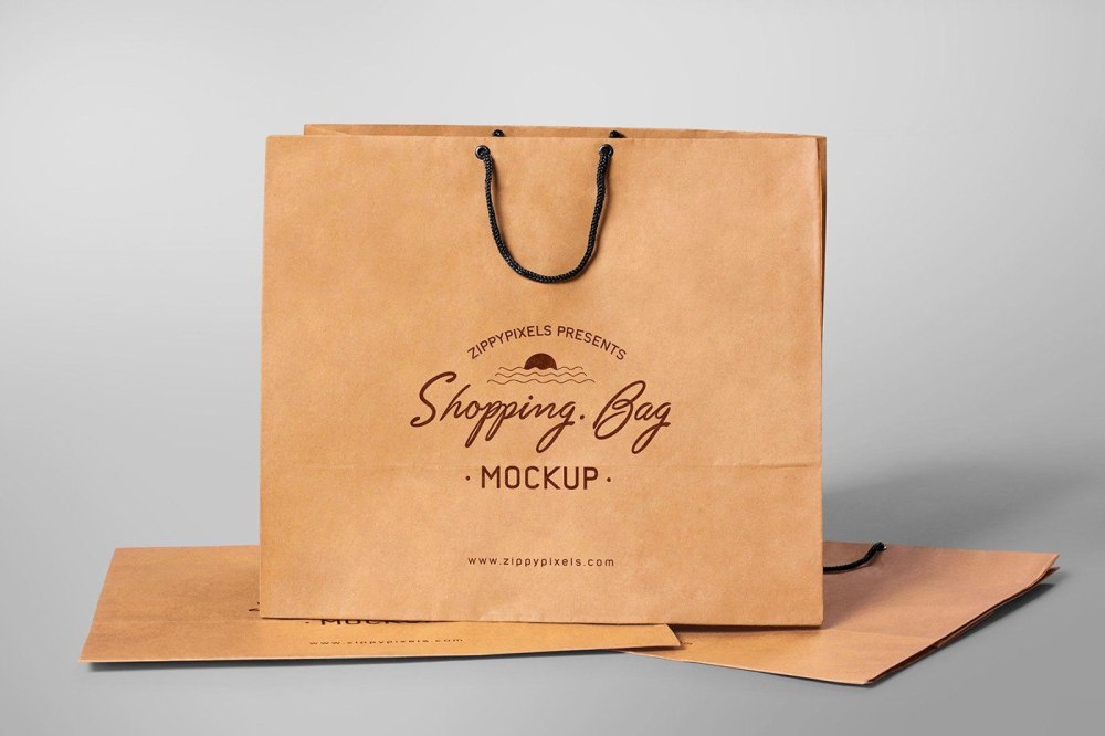Крафтовый пакет Mockup