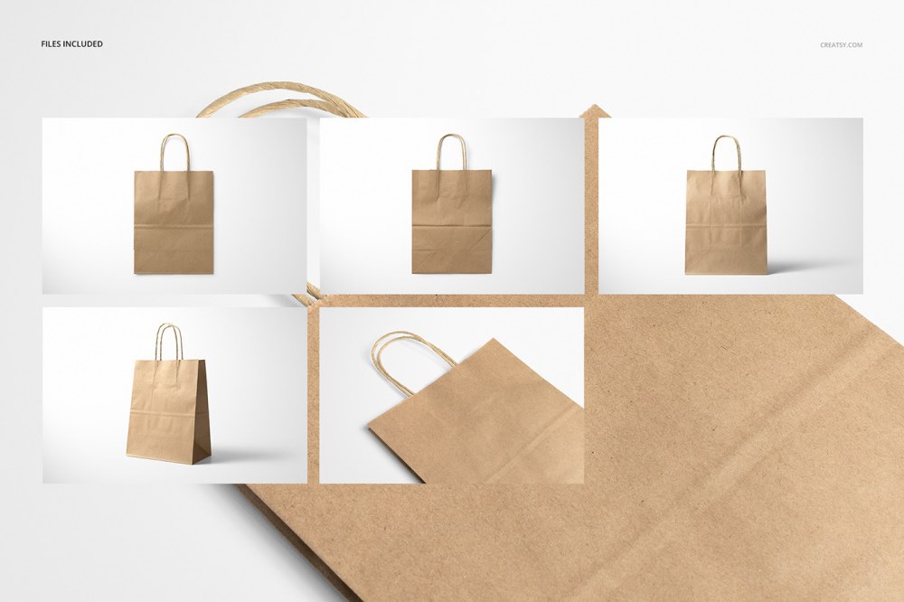 Natural Kraft shopping Bag Mockup