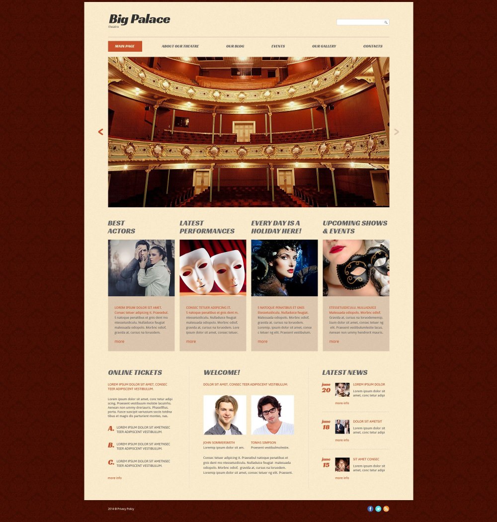 Шаблон сайта театр WORDPRESS