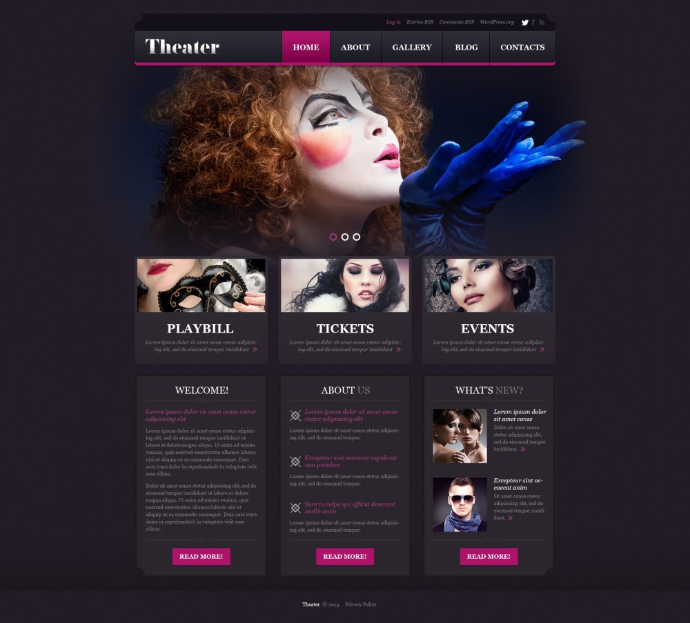 Шаблон сайта театр WORDPRESS