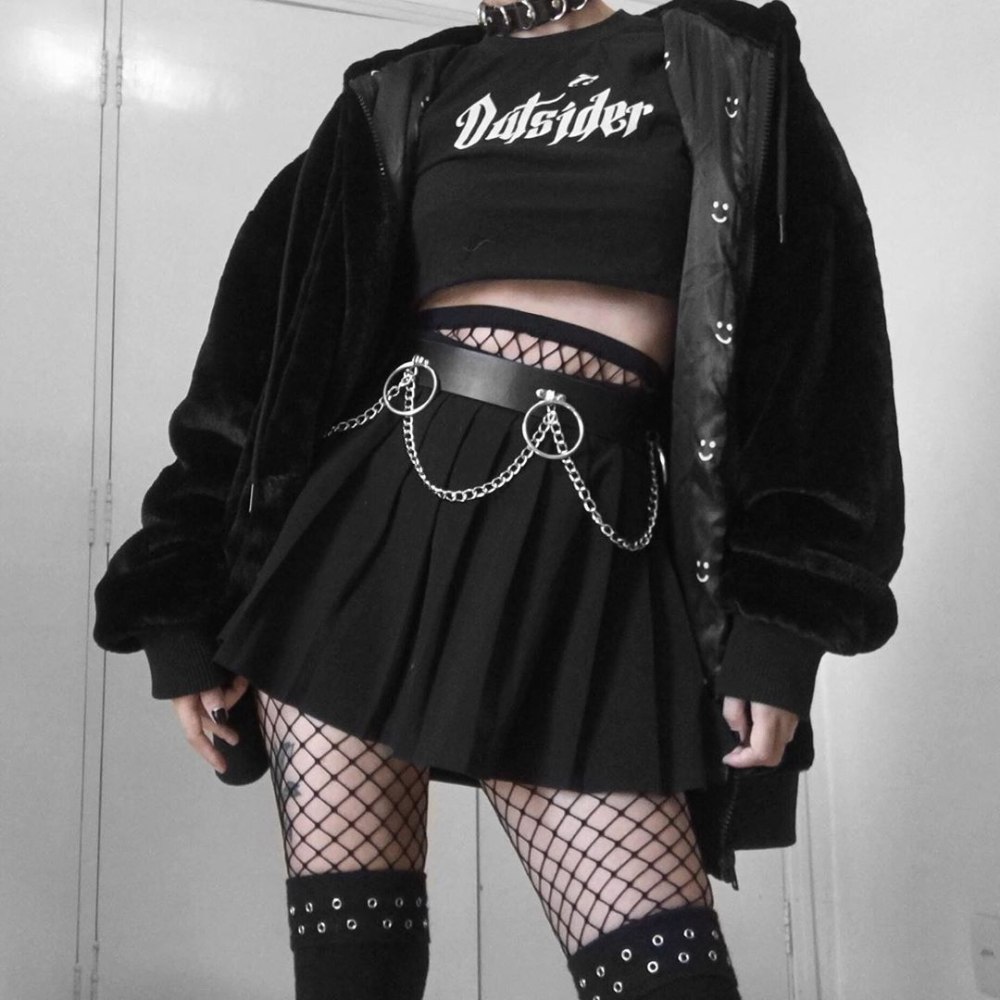Goth outfit Грандж 2020 корейская одежда
