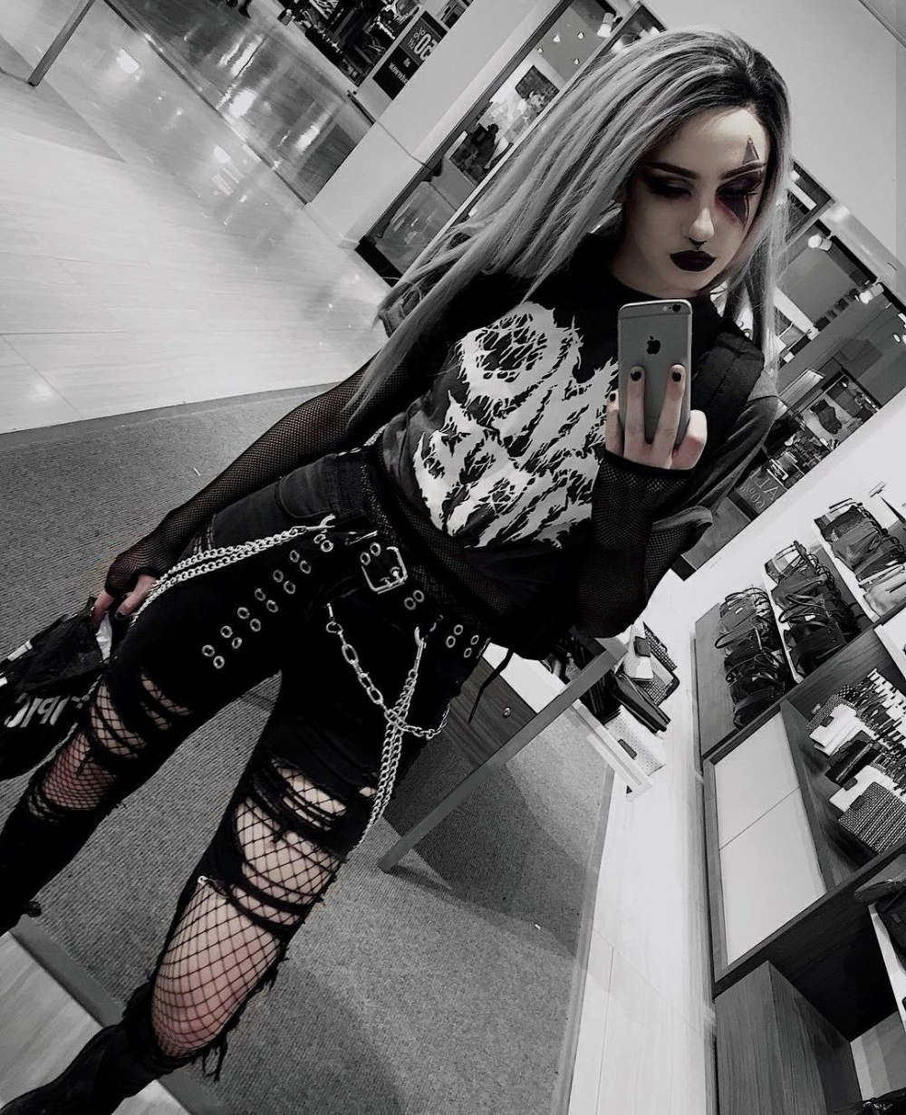 Goth outfit Грандж 2019 корейский