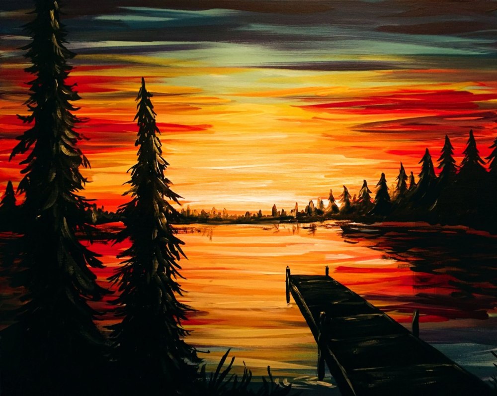 Пейзаж гуашью