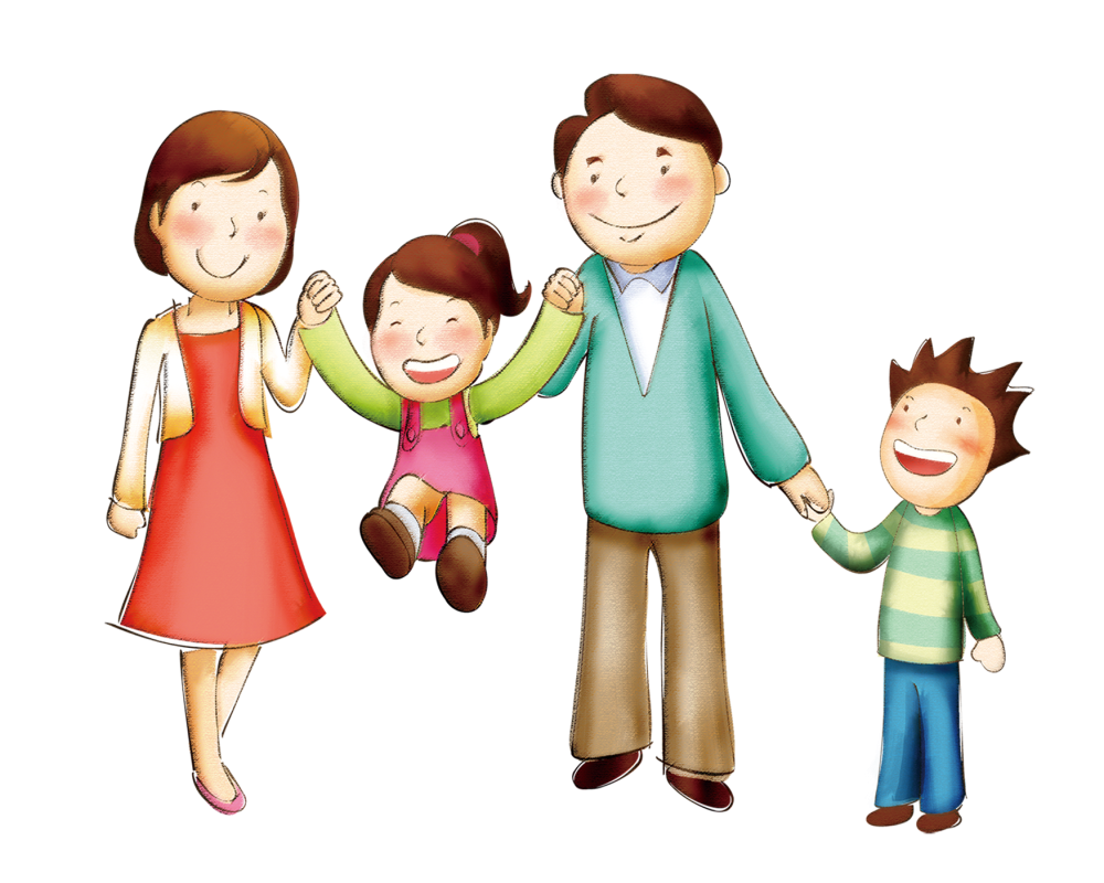 Дети с родителями клипарт