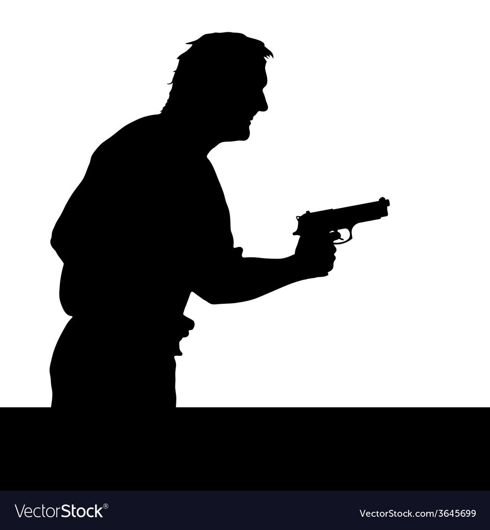 Человек с пистолетом рисунок
