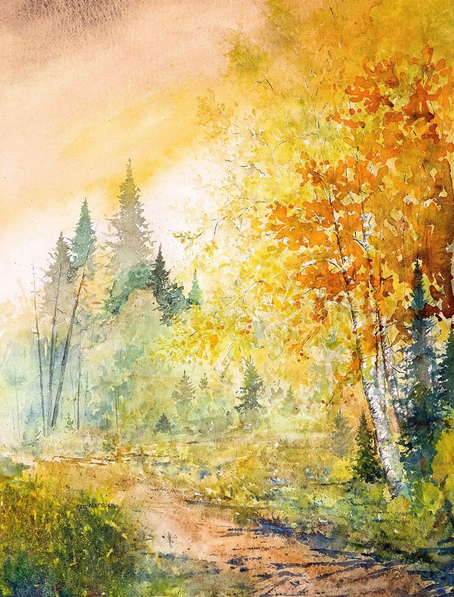 Осень акварель