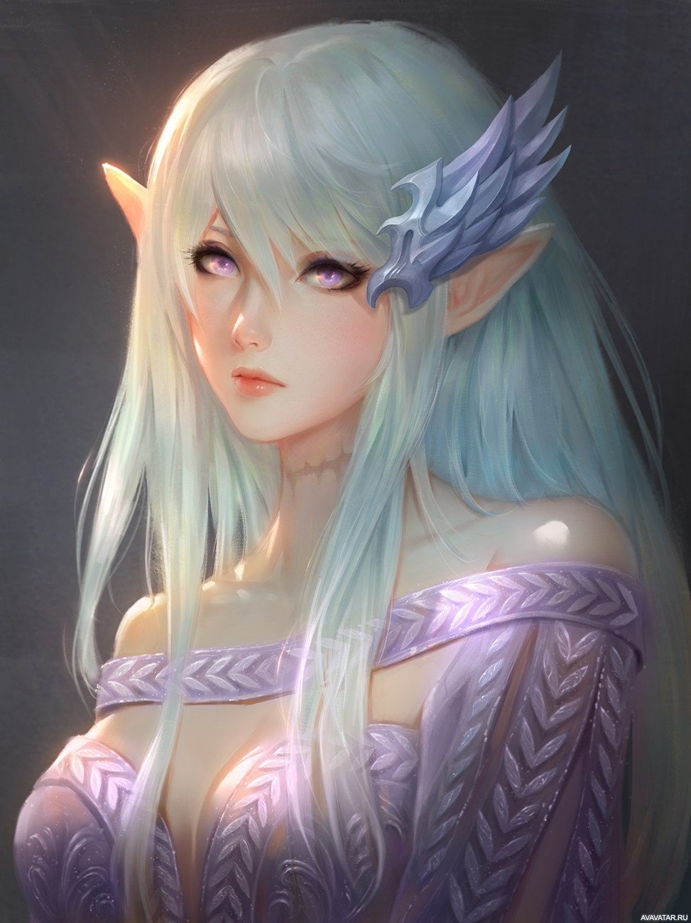 Беловолосая эльфийка Warcraft