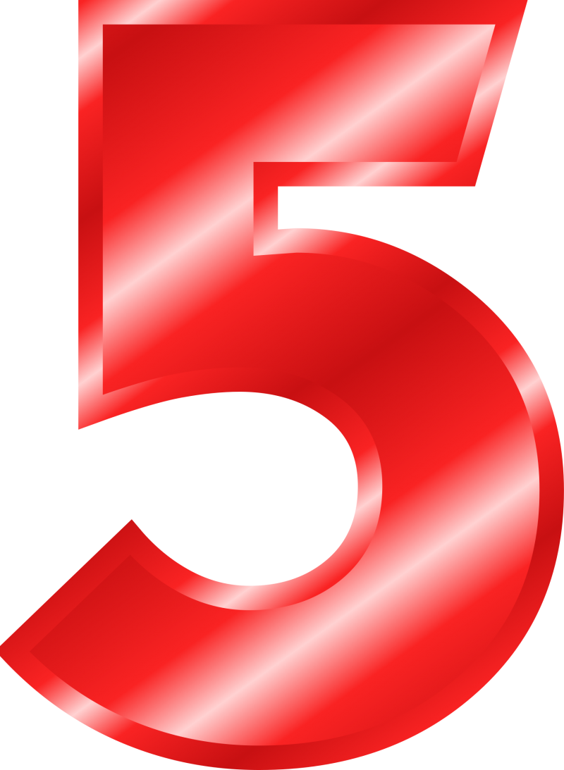Цифра 5 желтая
