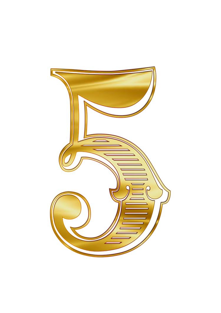 Цифра 5 красная