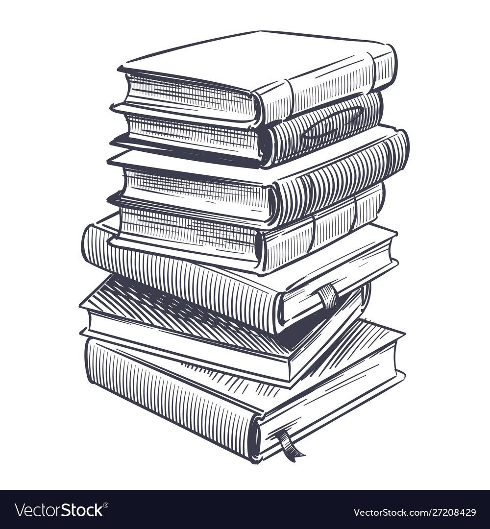Стопка книг контур
