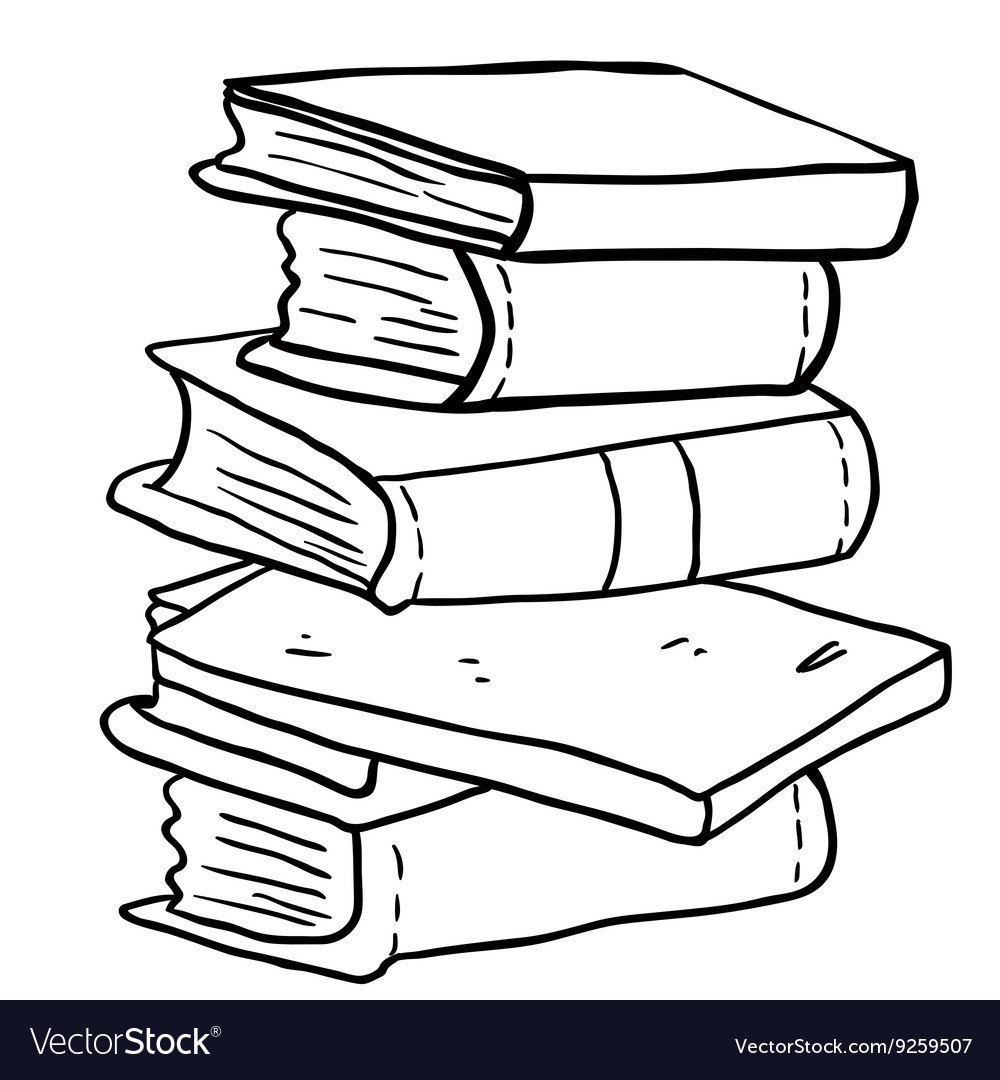 Плоская Графика стопка книг