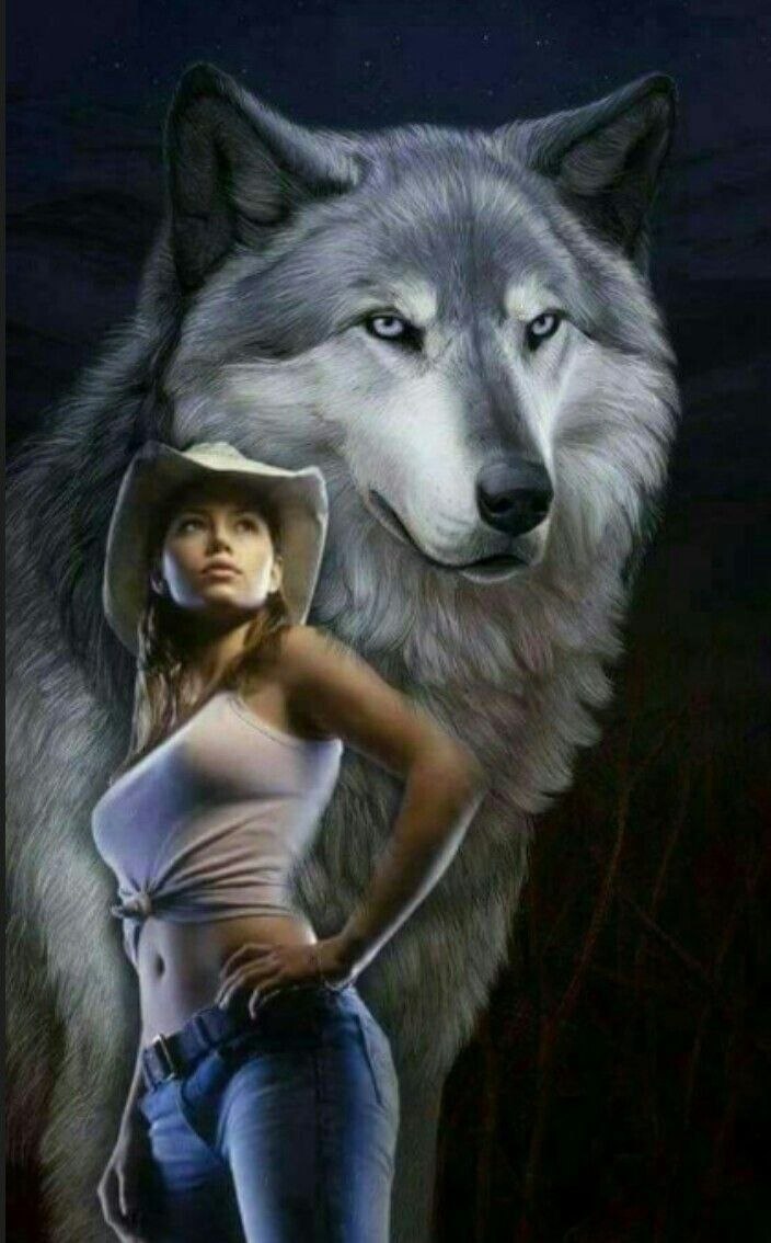 Волк с цветами