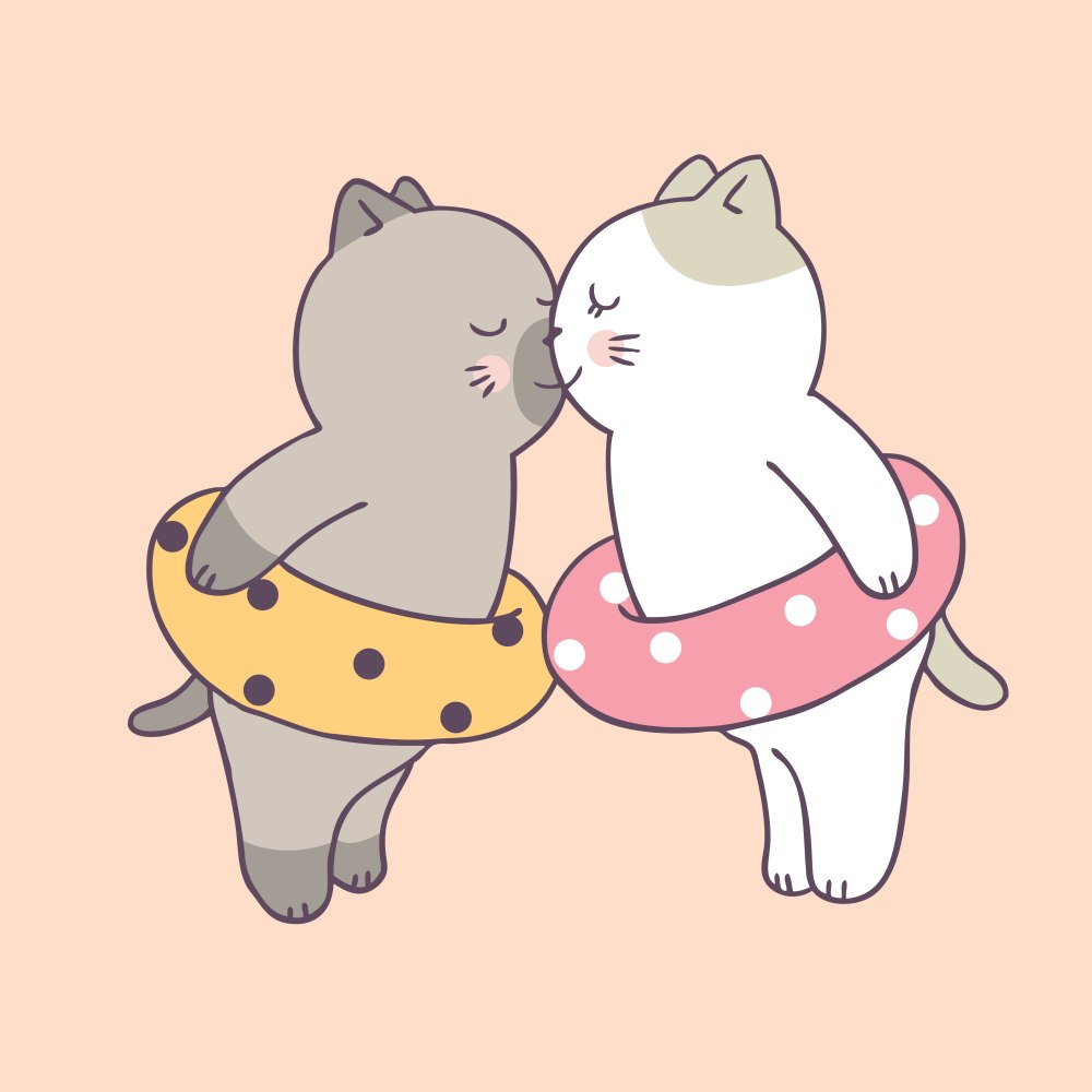 Любовь котики мультяшки