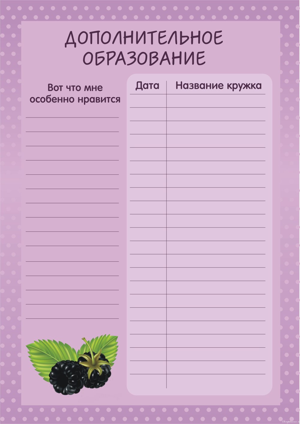 Список детей на шкафчики в детском саду