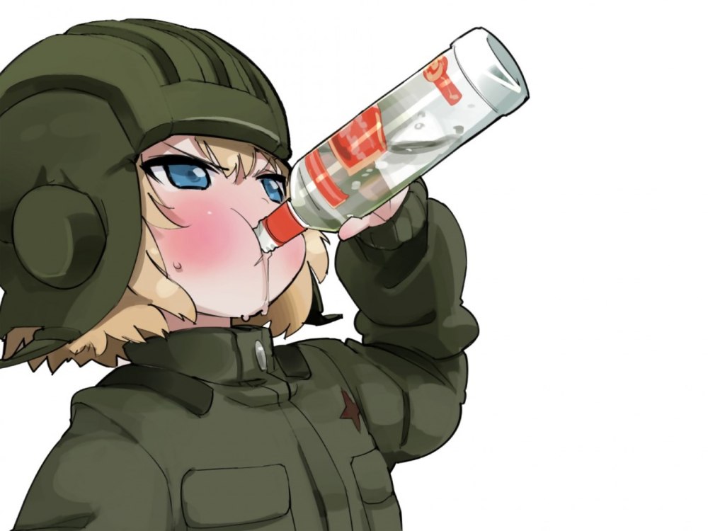 Аниме танкистки с водкой