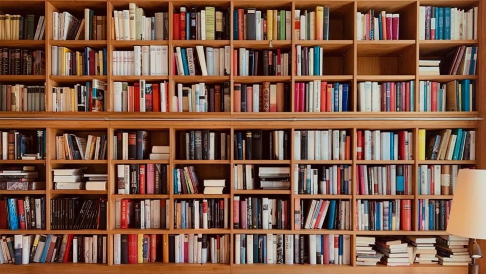 Книжные полки в библиотеке