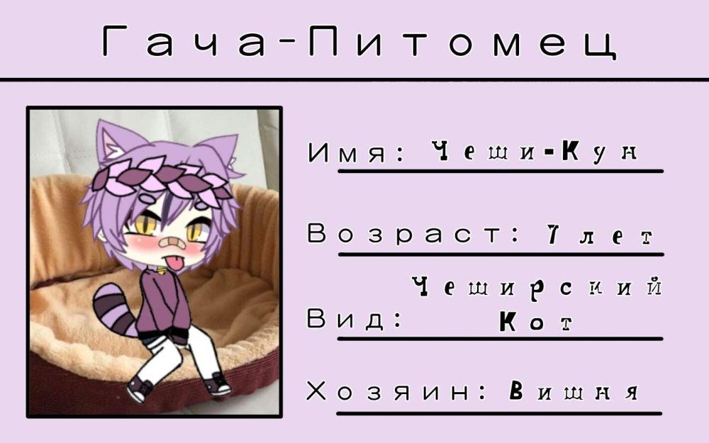 Анкета Gacha Life