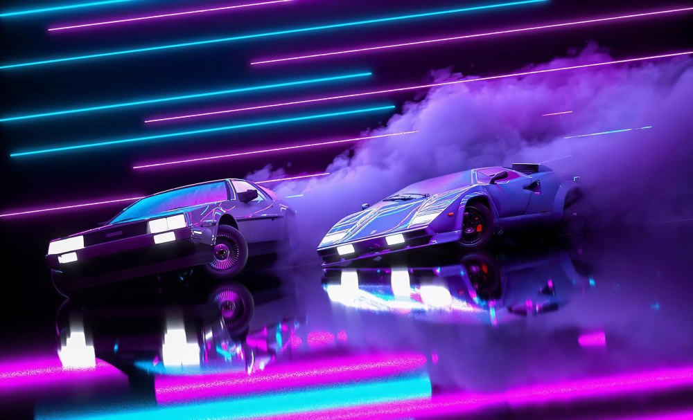 Lamborghini Aventador 4k неон