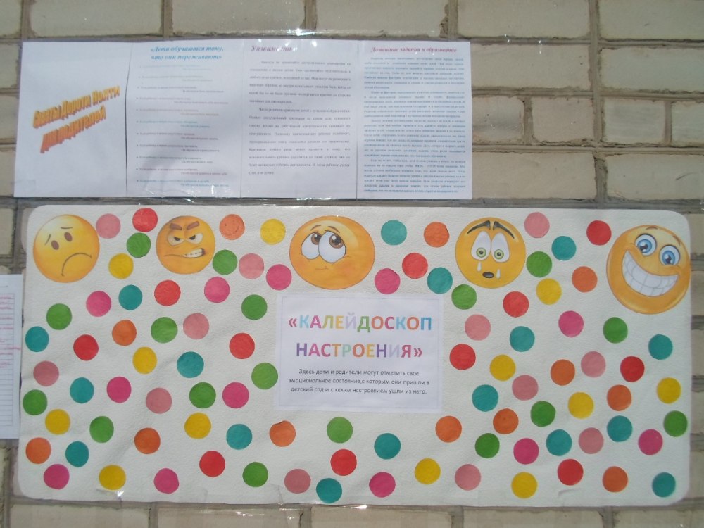 Уголок настроения надпись в детском саду