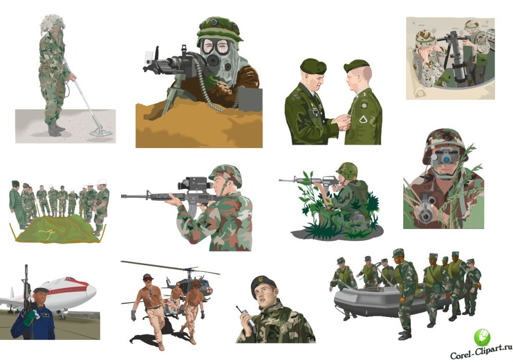 Фигурки военных для коллажа
