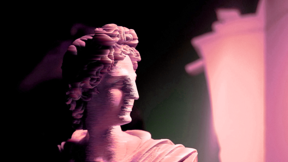 Aesthetic vaporwave статуи