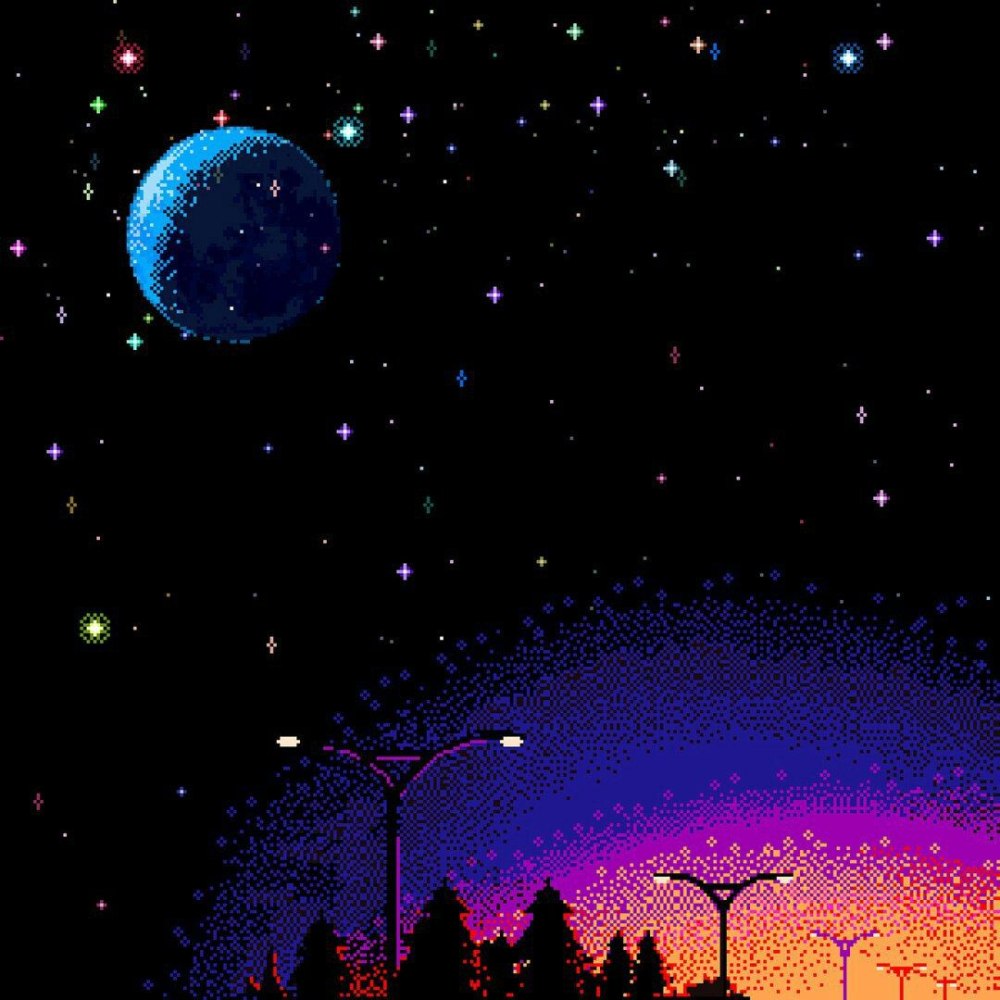Пиксельное звездное небо