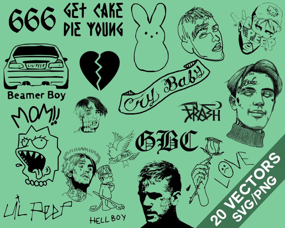 Lil Peep надпись на черном фоне