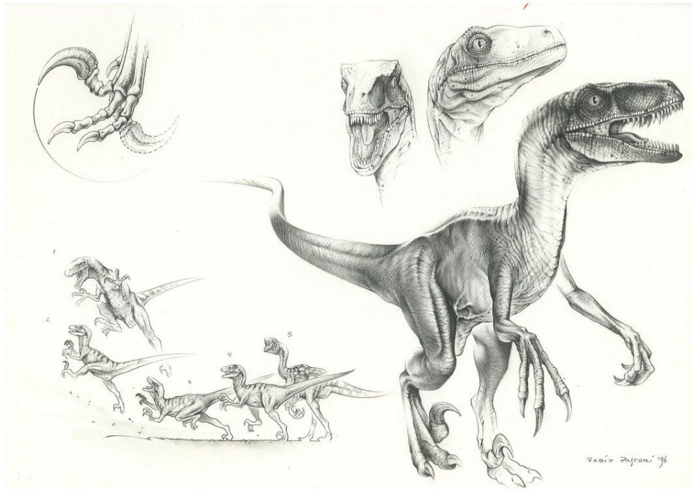 Велоцераптор арт Jurassic Park