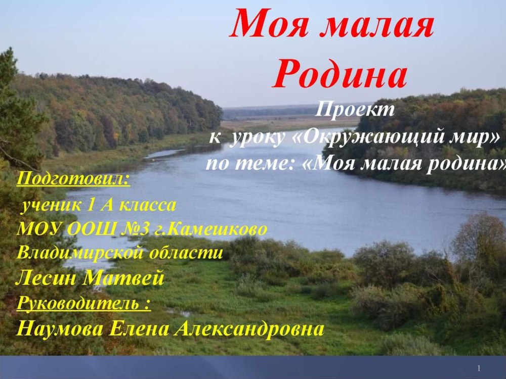 Проект на тему моя малая Родина 1 класс окружающий мир