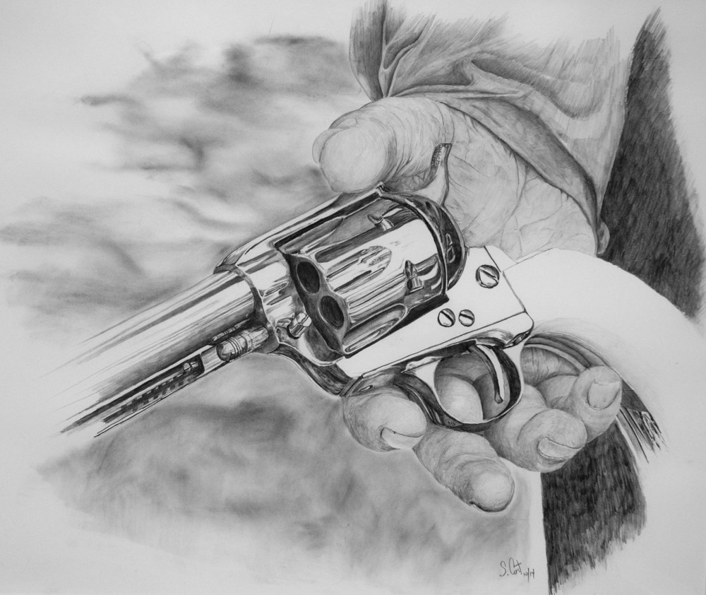 Позы для рисования с пистолетом