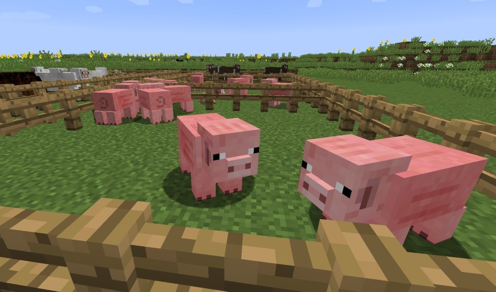 Загон для животных в Minecraft