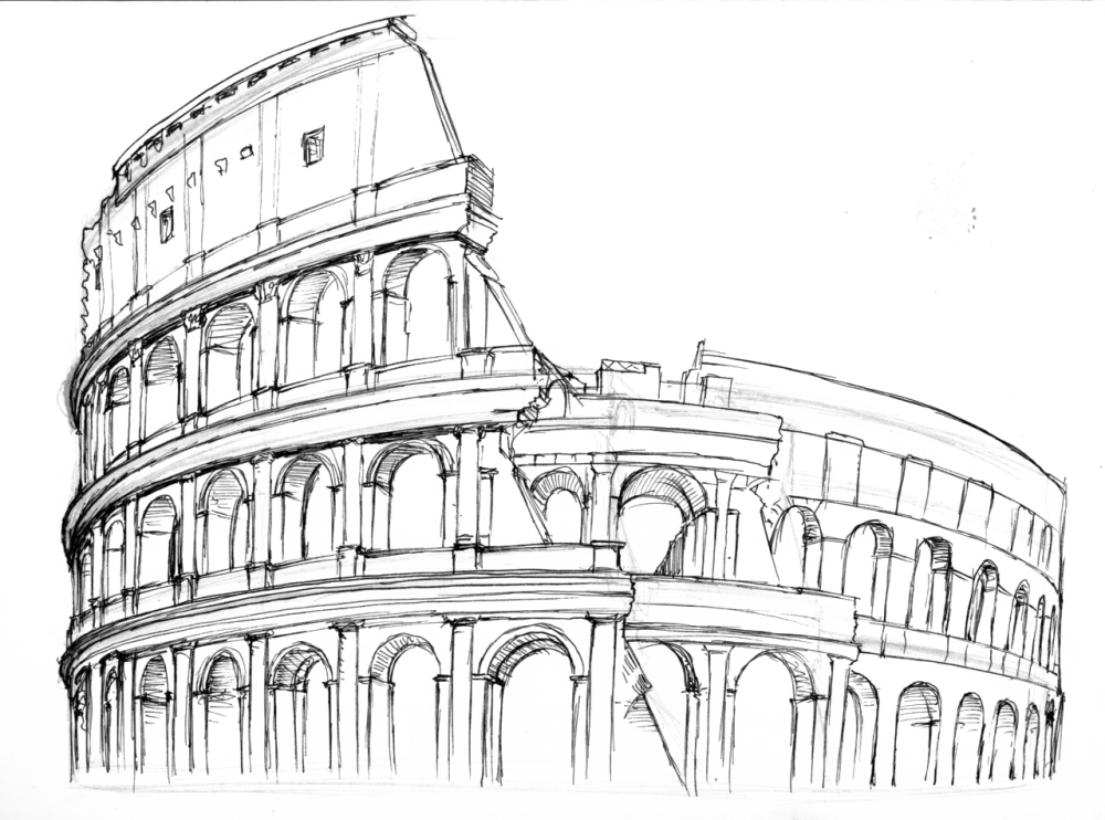 Италия Колизей рисунок