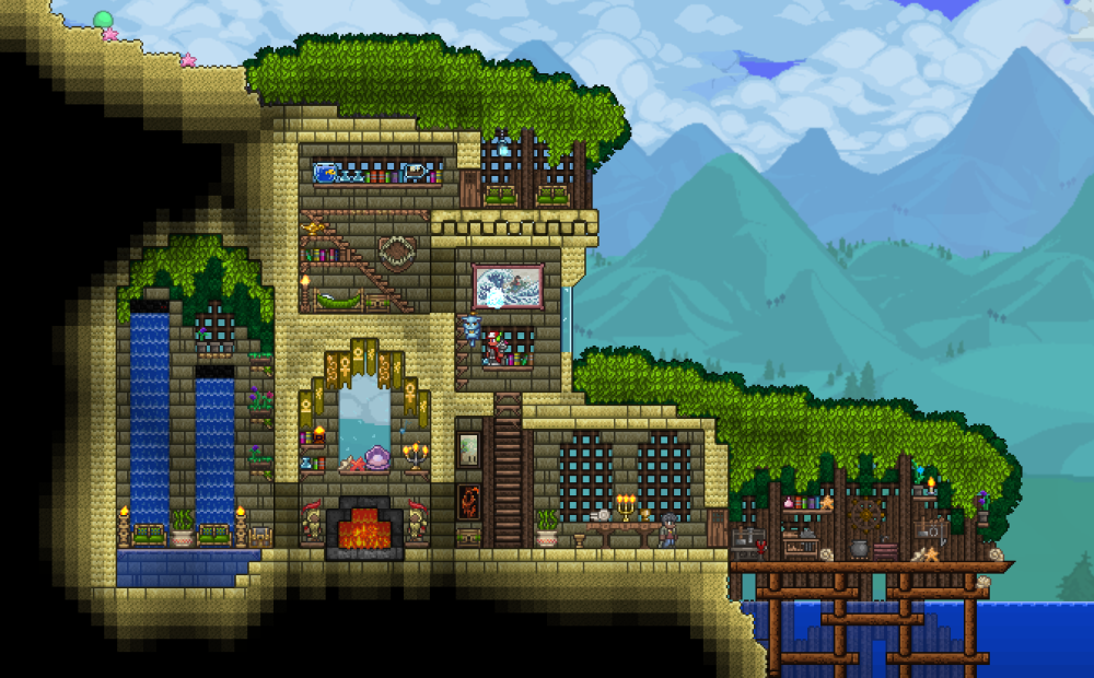 Terraria дом на пляже