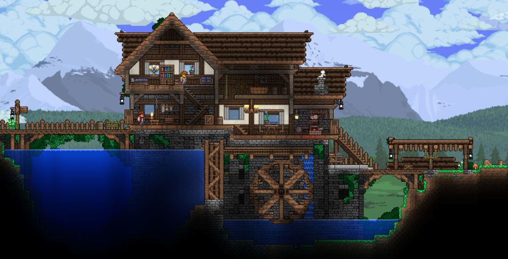 Terraria дом рыбака