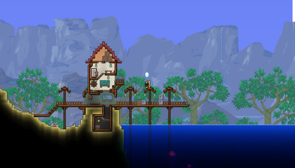 Terraria дом рыбака
