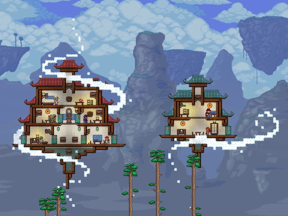 Terraria дом в зимнем биоме