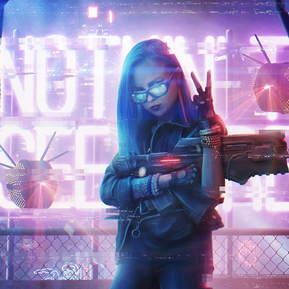 Cyberpunk 2077 очки неон