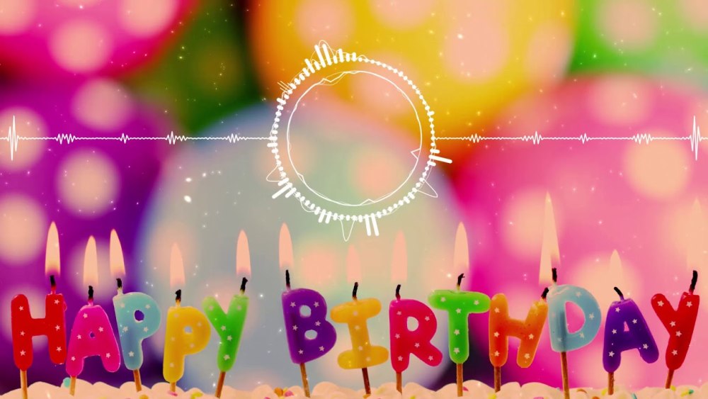 Надпись Happy Birthday яркая