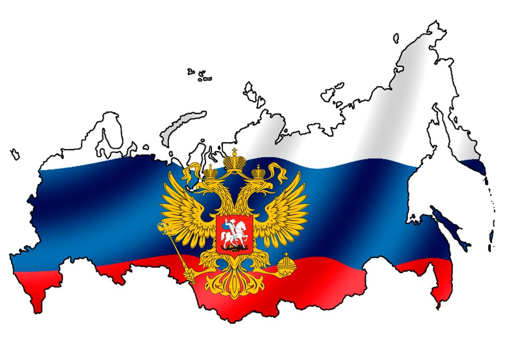 Карта России с флагом