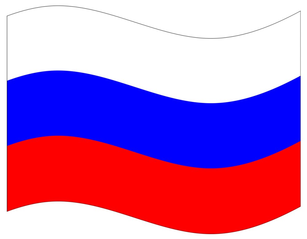 Карта России на фоне флага