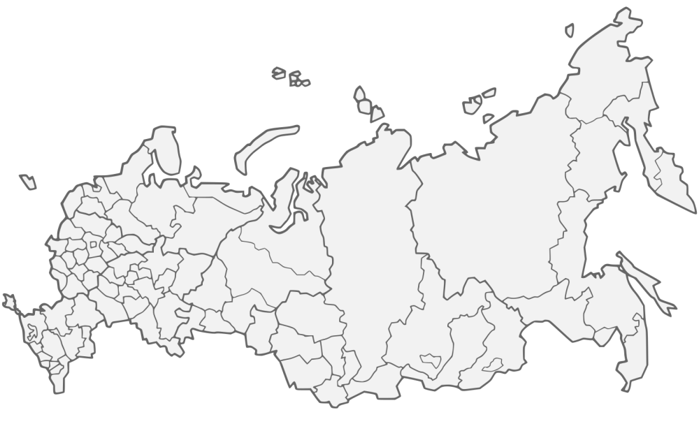 Федеральные округа России контурная карта